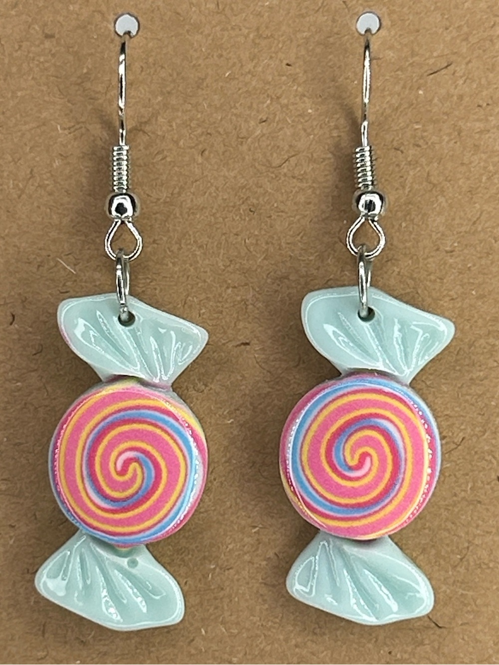 Pastel Candy Swirl Drop Earrings Fashion Jewelry